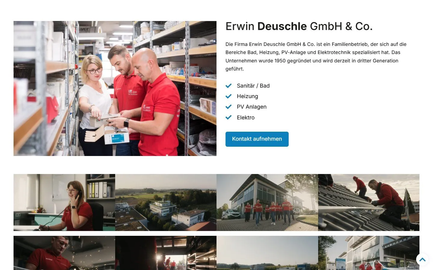 Startseite der Website von Erwin Deuschle GmbH & Co.