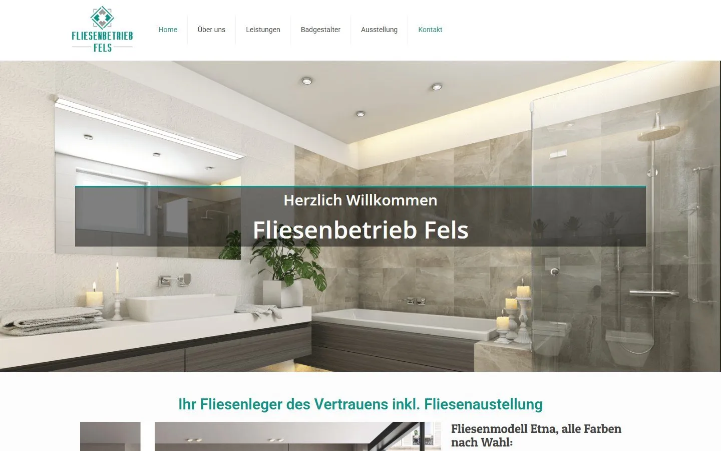 Startseite der Website von Fliesenbetrieb Fels