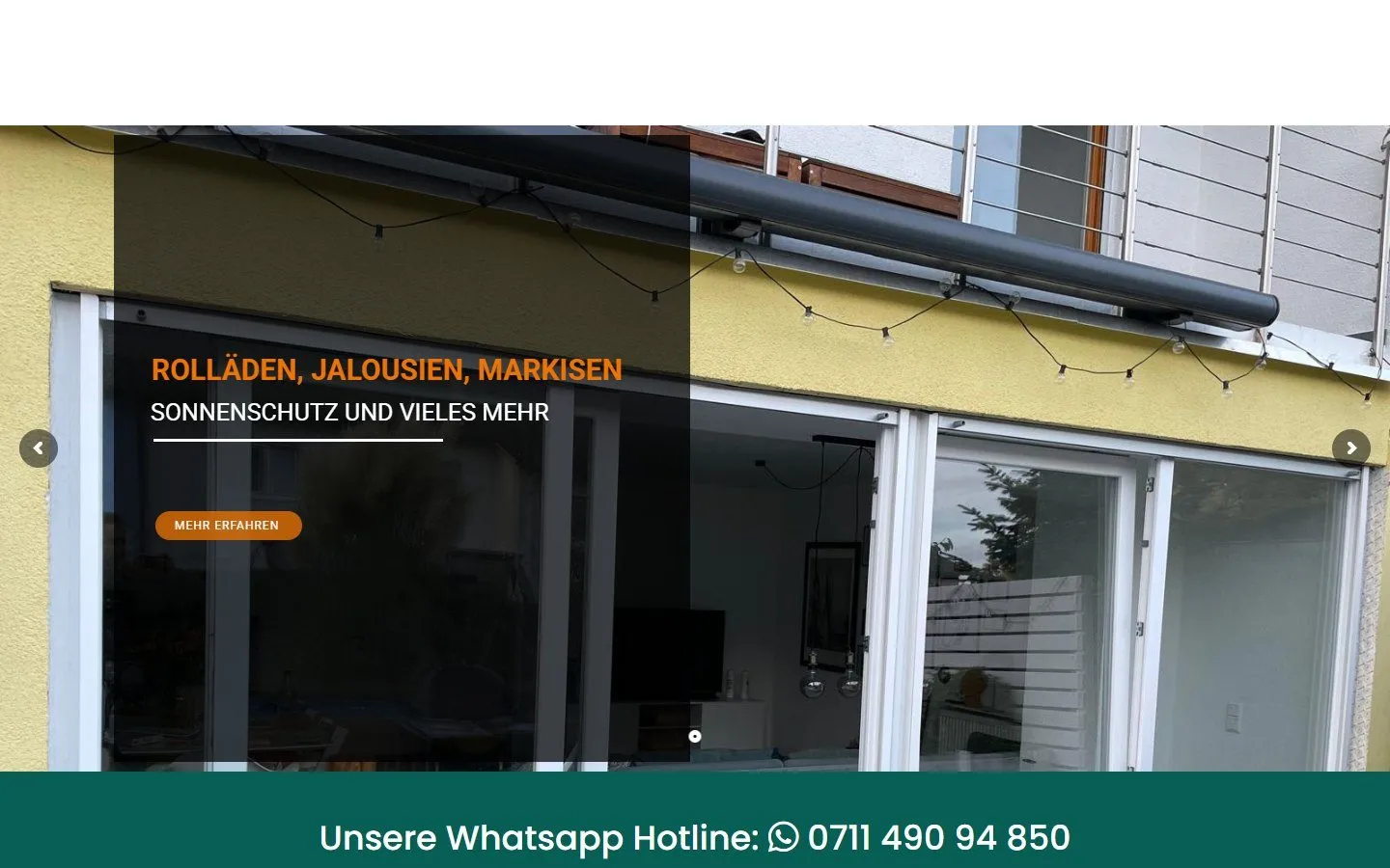 Startseite der Website von MEY Rollladen-Fenster-Türen GmbH